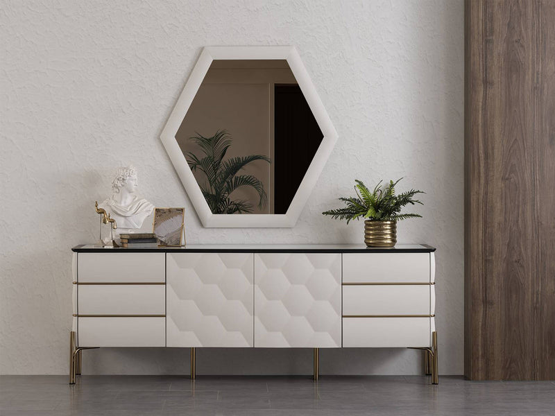 Nirvana 91" Wide 4 Door Buffet with Mirror