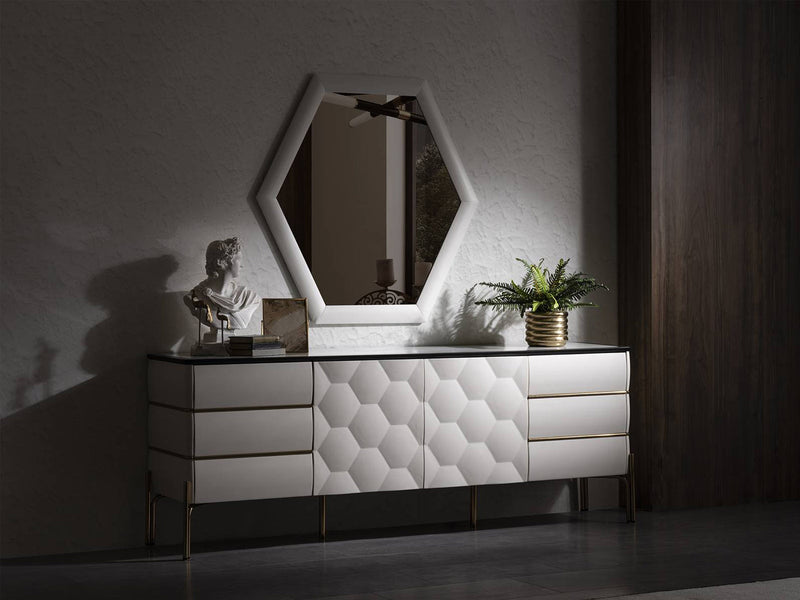 Nirvana 91" Wide 4 Door Buffet with Mirror