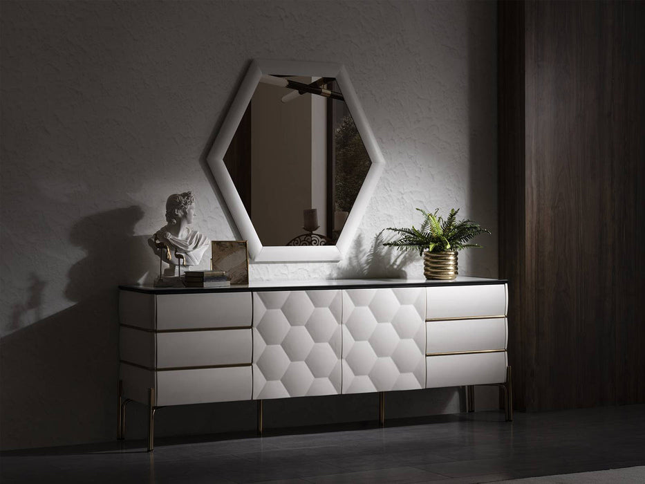 Nirvana 91" Wide 4 Door Buffet with Mirror