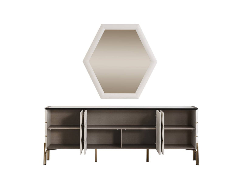 Nirvana 91" Wide 4 Door Buffet with Mirror