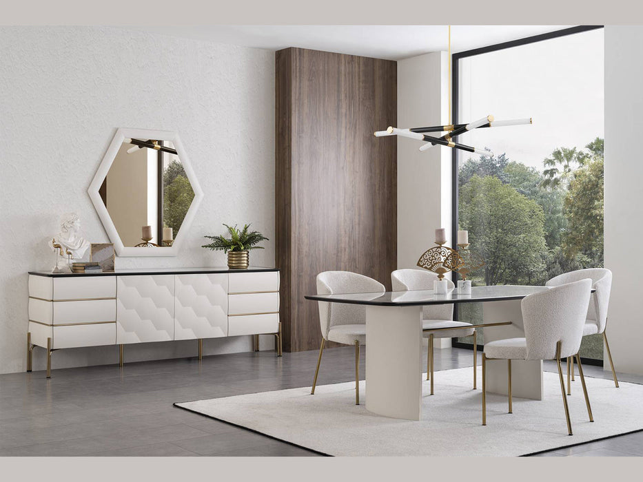 Nirvana 91" Wide 4 Door Buffet with Mirror