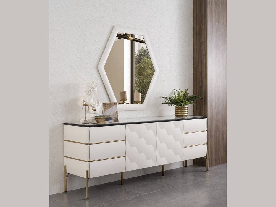 Nirvana 91" Wide 4 Door Buffet with Mirror