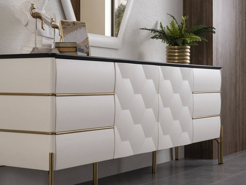 Nirvana 91" Wide 4 Door Buffet with Mirror