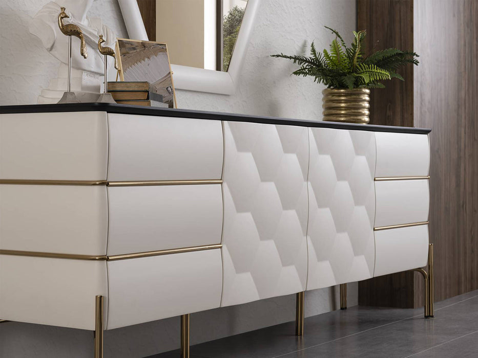 Nirvana 91" Wide 4 Door Buffet with Mirror