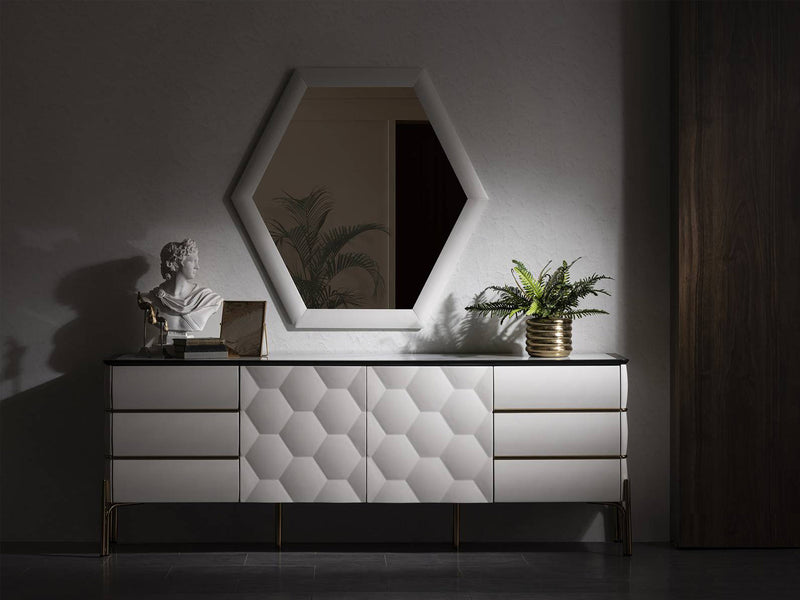 Nirvana 91" Wide 4 Door Buffet with Mirror