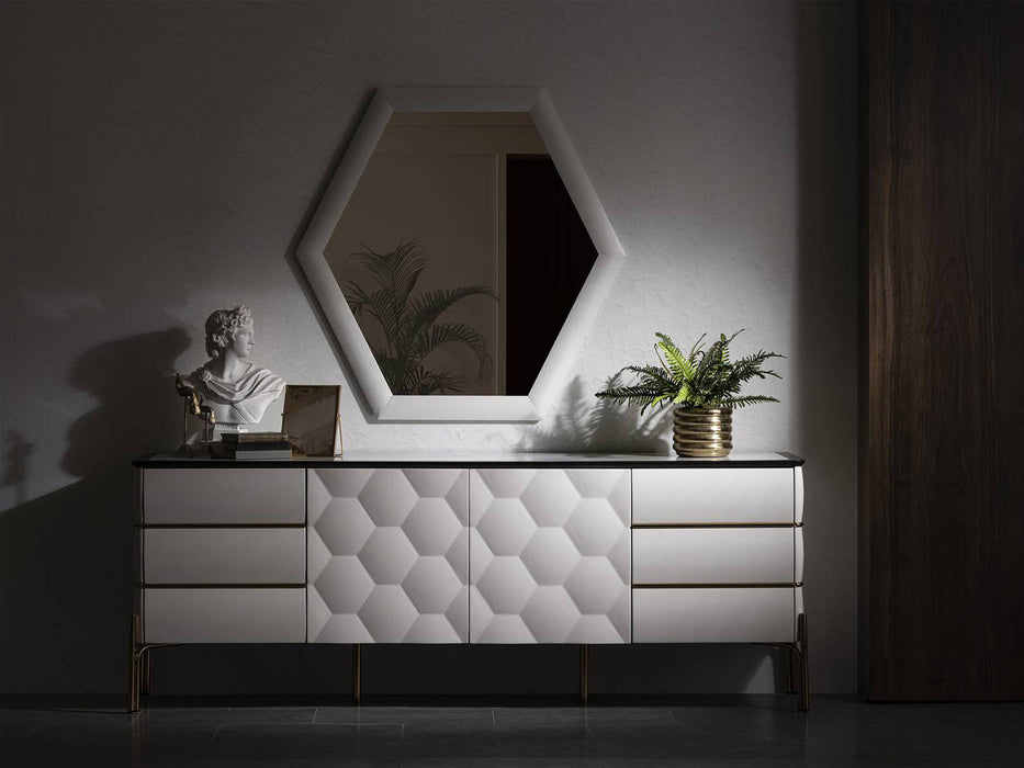 Nirvana 91" Wide 4 Door Buffet with Mirror