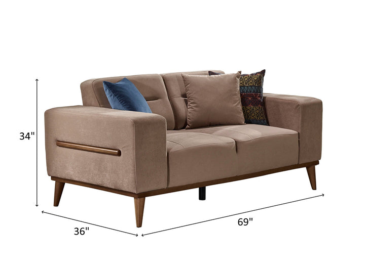 Odesa 69" Wide Square Arm Extendable Loveseat