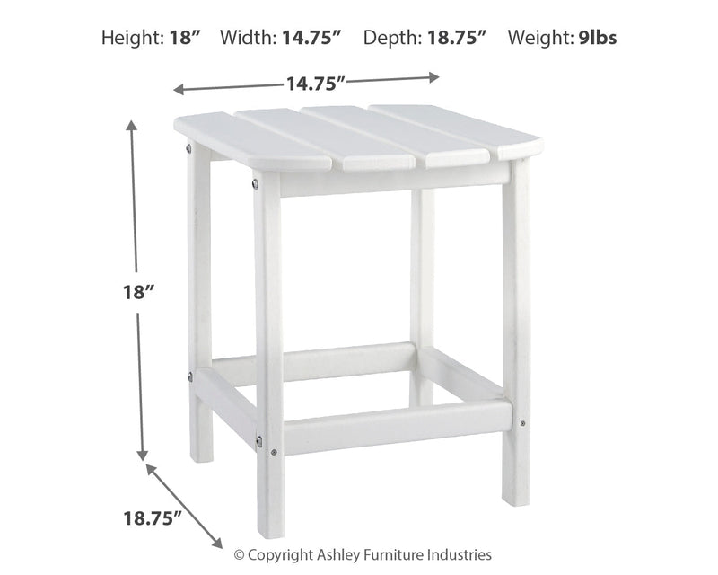 Sundown Treasure White Adirondack Chair with End Table from Ashley - DMV Furniture