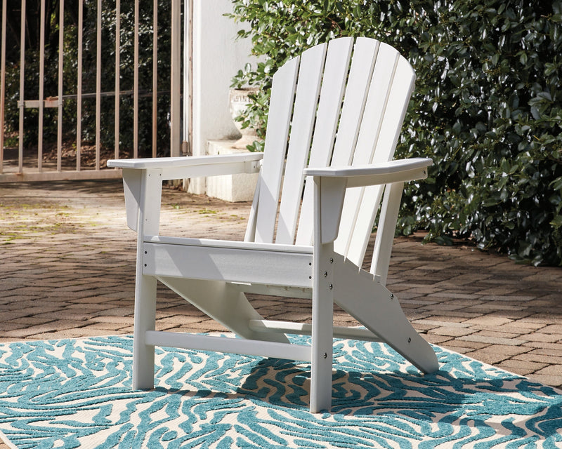 Sundown Treasure White Adirondack Chair with End Table from Ashley - DMV Furniture