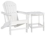 Sundown Treasure White Adirondack Chair with End Table from Ashley - DMV Furniture