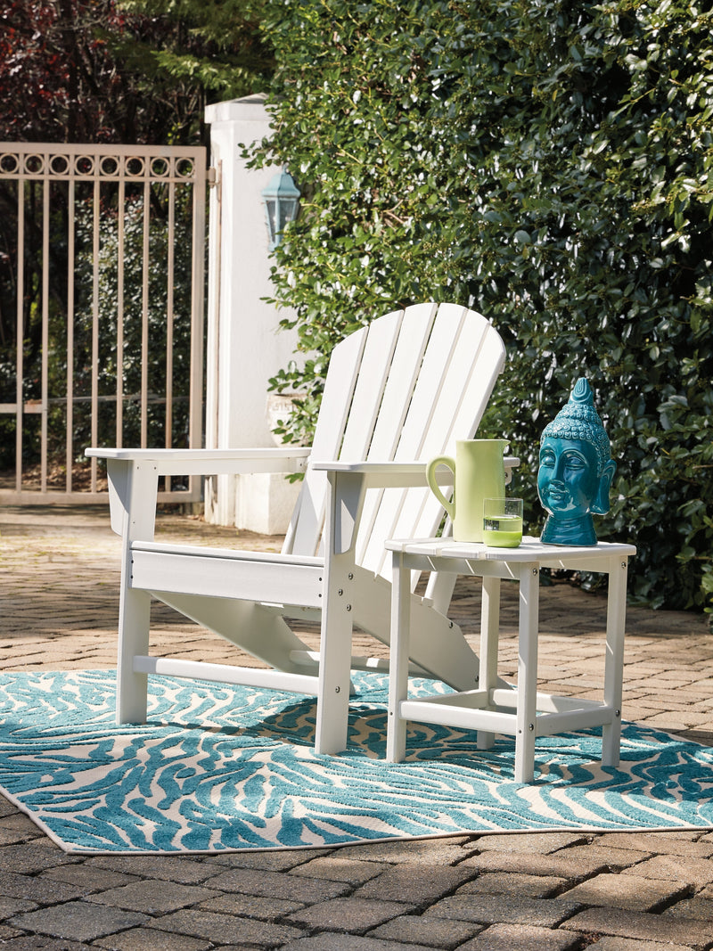 Sundown Treasure White Adirondack Chair with End Table from Ashley - DMV Furniture