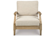 Clare View Beige Outdoor Sofa, Loveseat and Lounge Chair -  Ashley - DMV Furniture