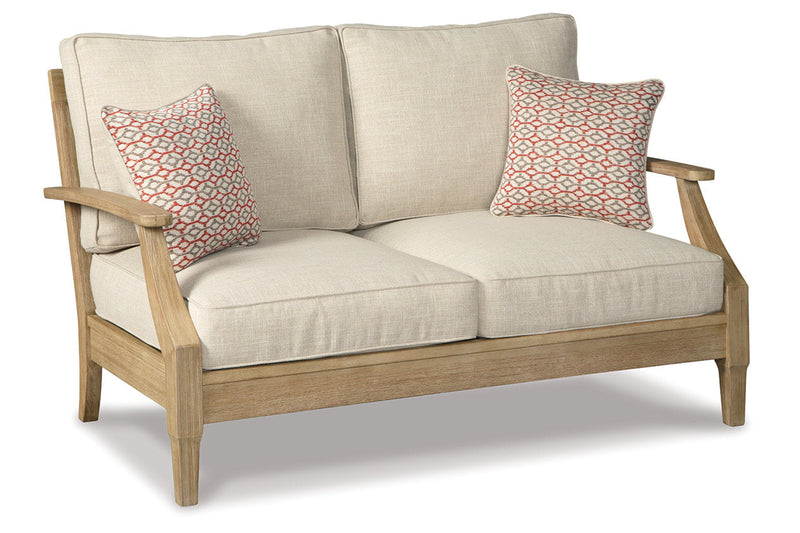 Clare View Beige Outdoor Sofa, Loveseat and Lounge Chair -  Ashley - DMV Furniture