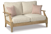 Clare View Beige Outdoor Loveseat and 4 Lounge Chairs -  Ashley - DMV Furniture
