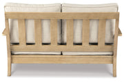 Clare View Beige Outdoor Sofa, Loveseat and Lounge Chair -  Ashley - DMV Furniture