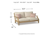 Clare View Beige Outdoor Sofa, Loveseat and Lounge Chair -  Ashley - DMV Furniture