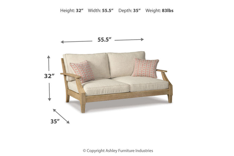 Clare View Beige Outdoor Loveseat and 4 Lounge Chairs -  Ashley - DMV Furniture
