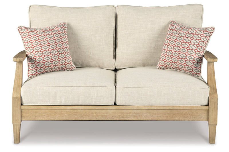 Clare View Beige Outdoor Sofa, Loveseat and Lounge Chair -  Ashley - DMV Furniture