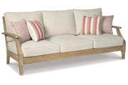 Clare View Beige Outdoor Sofa, Loveseat and Lounge Chair -  Ashley - DMV Furniture