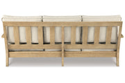 Clare View Beige Outdoor Sofa, Loveseat and Lounge Chair -  Ashley - DMV Furniture