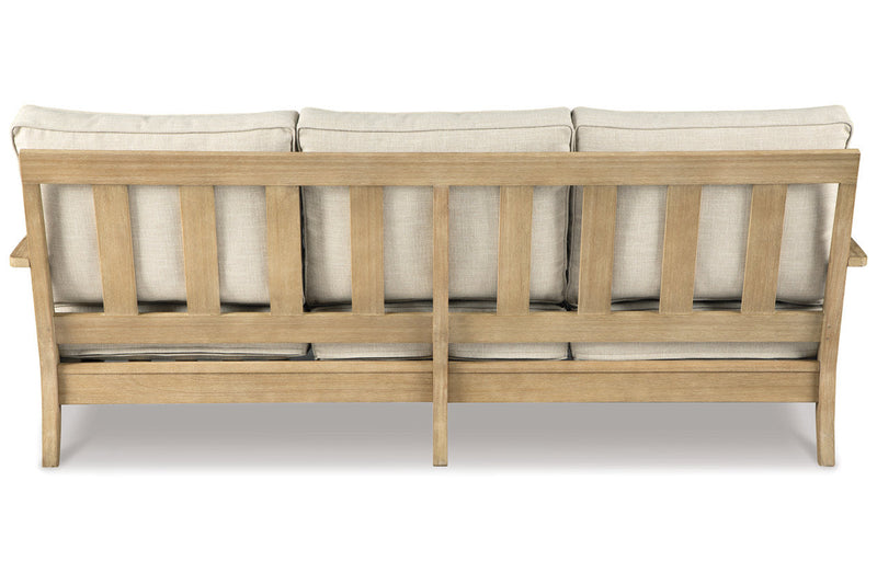 Clare View Beige Outdoor Sofa, Loveseat and Lounge Chair -  Ashley - DMV Furniture