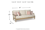 Clare View Beige Outdoor Sofa, Loveseat and Lounge Chair -  Ashley - DMV Furniture