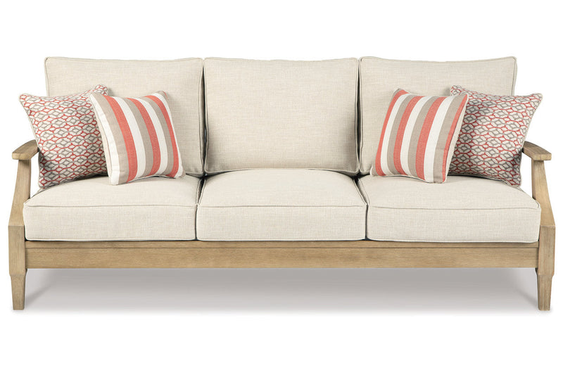 Clare View Beige Outdoor Sofa, Loveseat and Lounge Chair -  Ashley - DMV Furniture