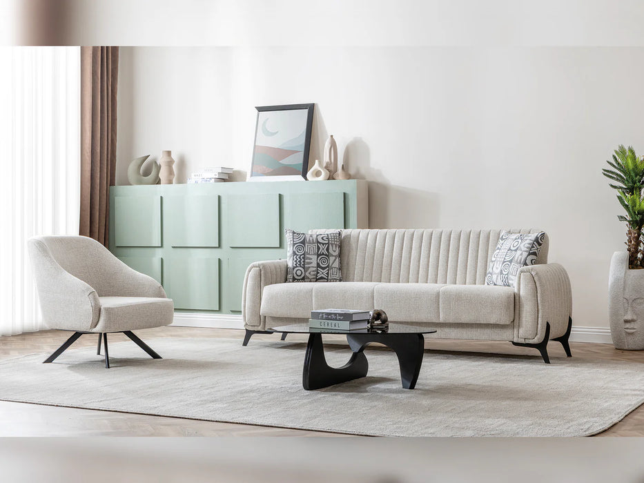 Palermo Convertible Sofa Cream