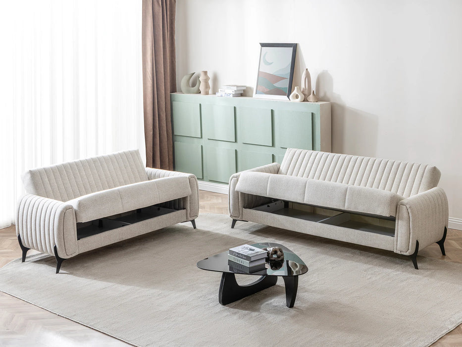 Palermo Convertible Sofa Cream