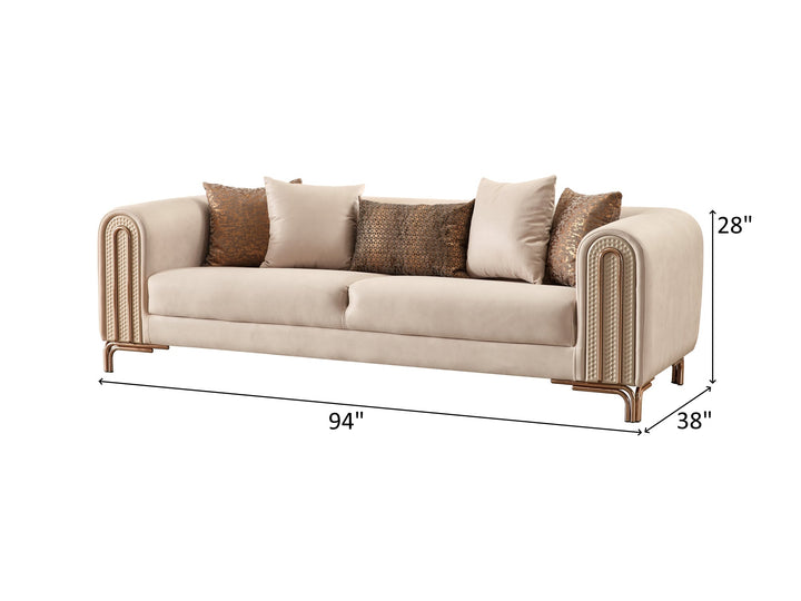 Paris 94" Wide Tuxedo Arm Sofa