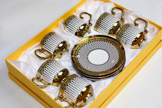 12pc Gold Coffee Set