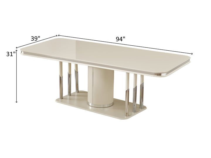 Pragka 94" Wide 8 Person Dining Table