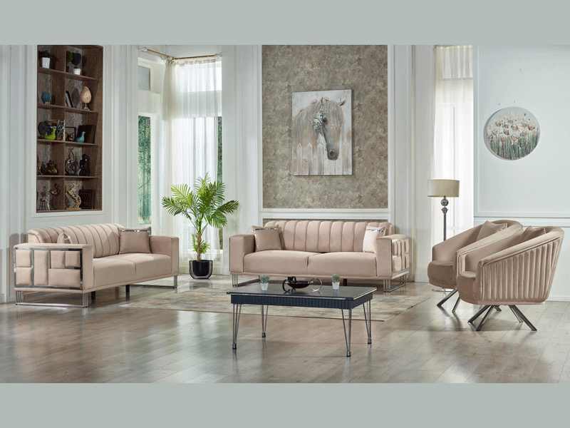 Puzzle Striped Living Room Set