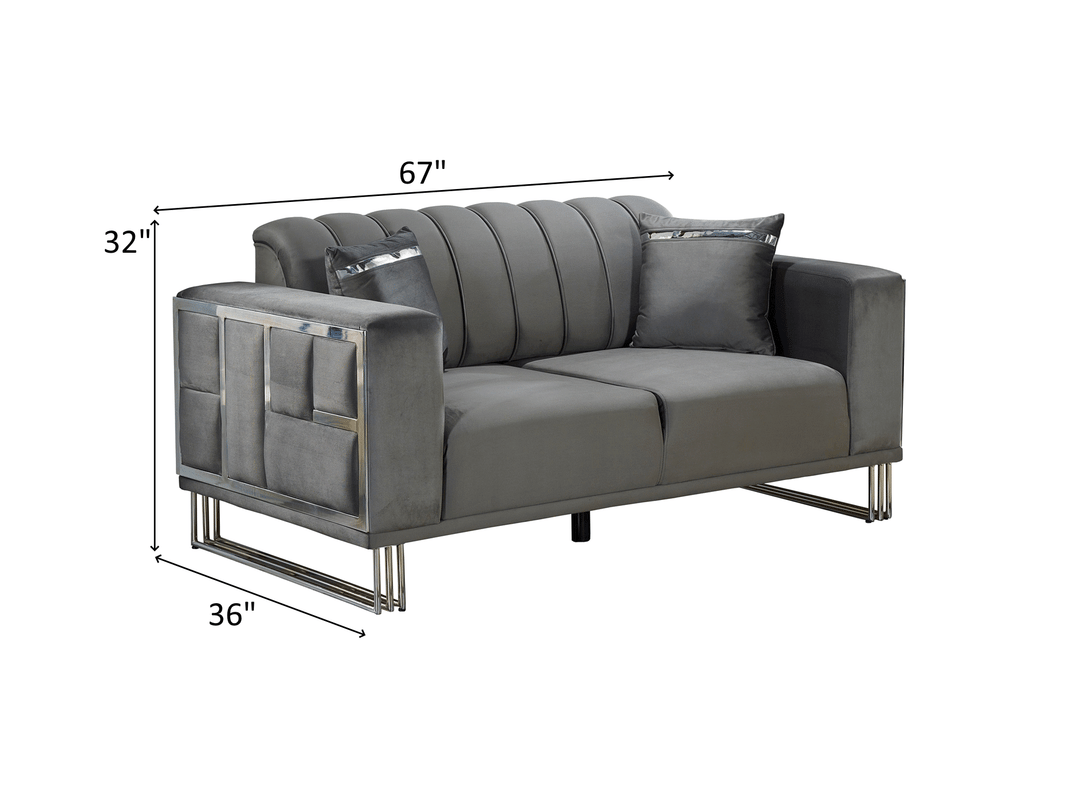 Puzzle 67" Wide Striped Extendable Loveseat