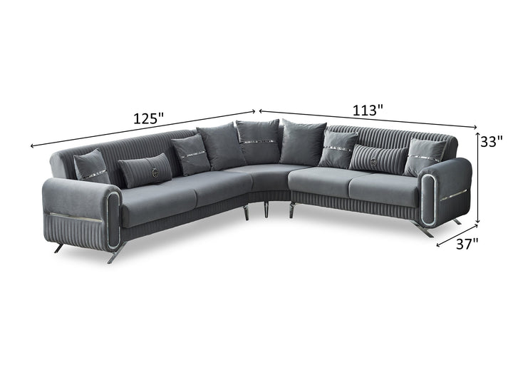 Royals 125" / 113" Wide Convertible Sectional