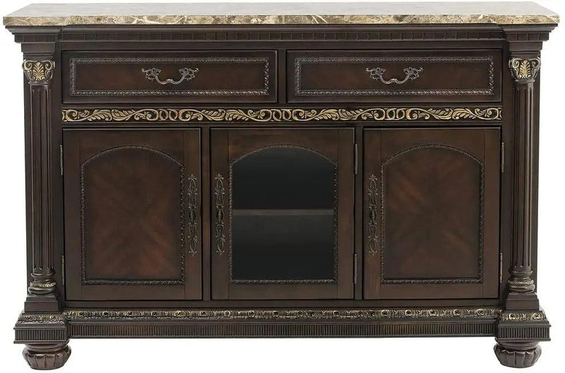 Server With Faux Marble Top In Brown ‎Russian Hill 1808-40 | Homelegance