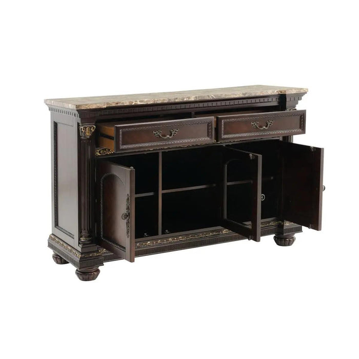 Server With Faux Marble Top In Brown ‎Russian Hill 1808-40 | Homelegance