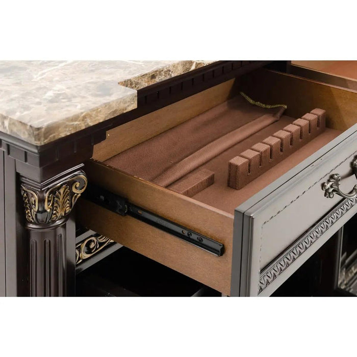 Server With Faux Marble Top In Brown ‎Russian Hill 1808-40 | Homelegance