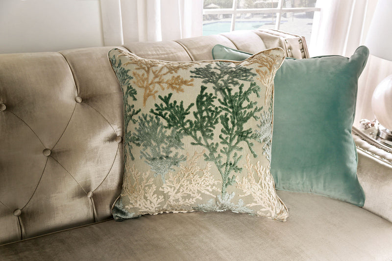 Elicia Champagne/Turquoise Sofa