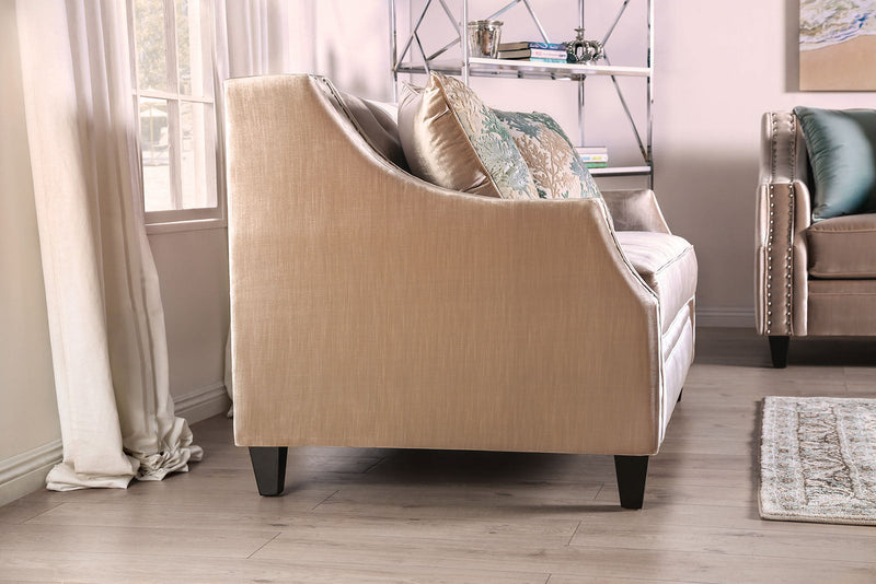 Elicia Champagne/Turquoise Sofa