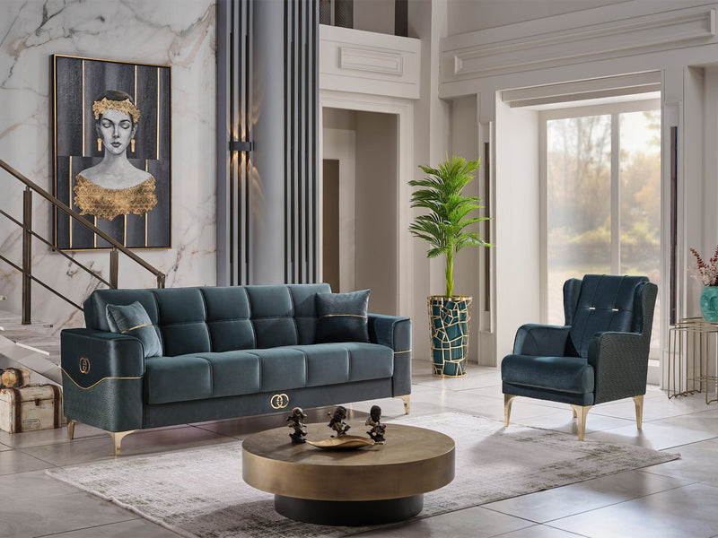 Clara 90" Wide Square Arm Convertible Sofa
