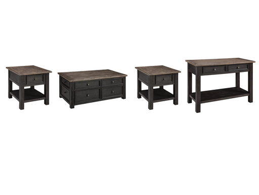 Tyler Creek Grayish Brown/Black Coffee Table and 2 End Tables with Console -  Ashley - DMV Furniture
