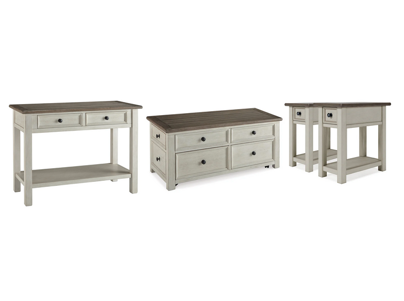 Bolanburg Two-tone Coffee Table and 2 Chairside End Tables with Console -  Ashley - DMV Furniture