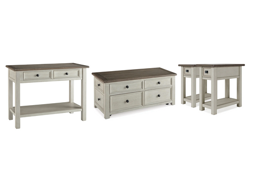 Bolanburg Two-tone Coffee Table and 2 Chairside End Tables with Console -  Ashley - DMV Furniture