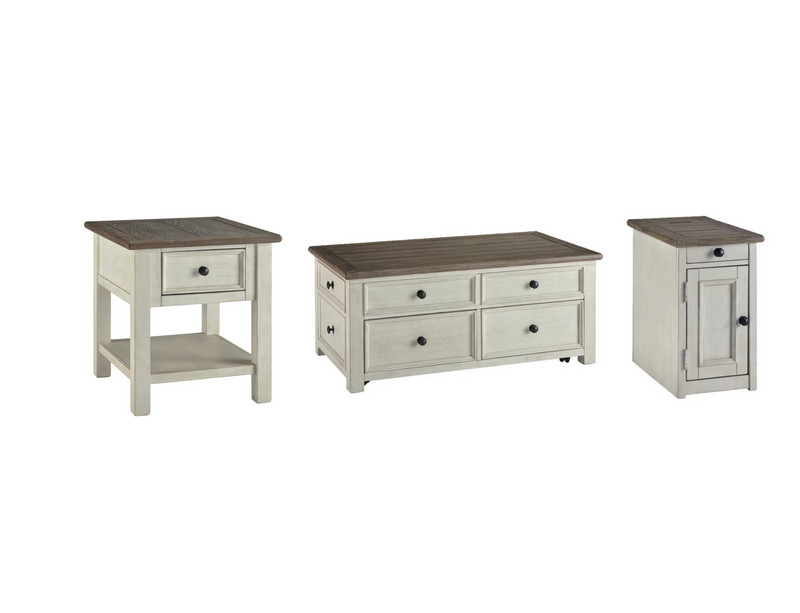 Bolanburg Two-tone Coffee Table with End Table and Chairside End Table -  Ashley - DMV Furniture