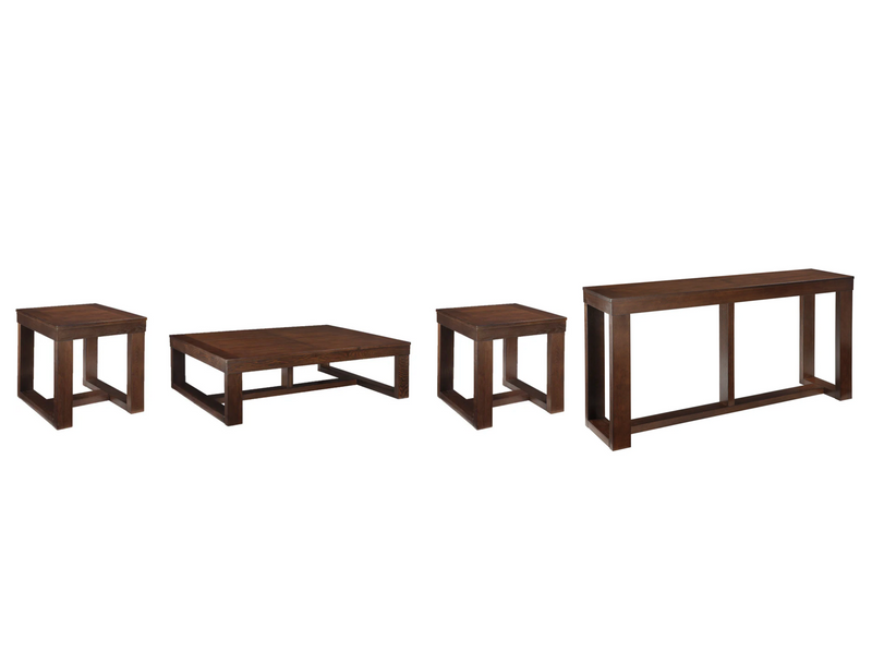 Watson Dark Brown Coffee Table and 2 End Tables with Console -  Ashley - DMV Furniture