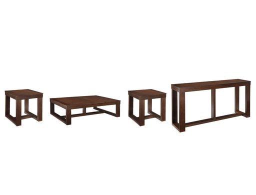 Watson Dark Brown Coffee Table and 2 End Tables with Console -  Ashley - DMV Furniture
