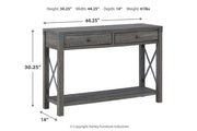 Freedan Grayish Brown Lift-top Coffee Table, 2 End Tables and Console -  Ashley - DMV Furniture