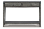 Freedan Grayish Brown Lift-top Coffee Table, 2 End Tables and Console -  Ashley - DMV Furniture