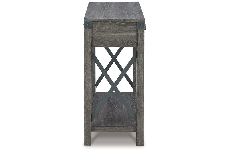Freedan Grayish Brown Lift-top Coffee Table, 2 End Tables and Console -  Ashley - DMV Furniture